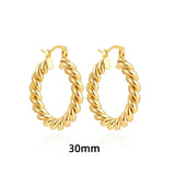 Maytrends New Trendy Geometric Twisted Thick Hoop Earrings Fashion Gold Color Big Round Circle Earrings for Women Punk Hiphop Jewelry Gift