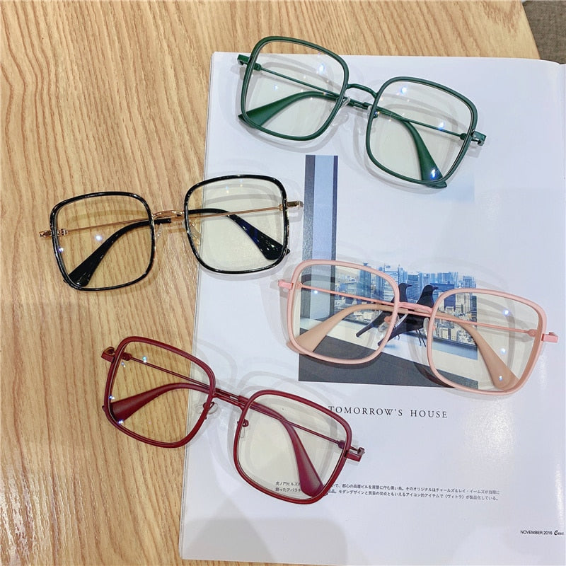 Maytrends Square Blue Light Blocking Glasses Man And Women Pink Wine Black Square Frame Eyeglasses Fashion Vision Spectacles Wholesale