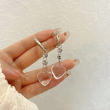 New Fashion Transparent Love Dangle Earrings Women Ins Wind Temperament Design Senior Sense Earring Party Jewelry Gift