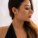 Maytrends Fashion Bohemia Punk Sexy Alloy Women Earrings Crystal Glass Pendant Tassel Chain Earrings Fake Nose Piercing Nose Clip