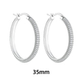 Maytrends Stainless Steel Big Circle Hoop Earrings for Women Creative Silver Plated Thread Twisted Ear Buckle Huggies Statement Jewelry