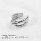 Maytrends 316L Stainless Steel Wave Ring For Women Gifts Minimalist Dainty Rays Texture Circle Rings Jewelry Wholesale/Dropshipping