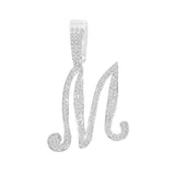 Maytrends New A-Z Cursive Letter Paved Crystal Pendant Necklace For Women Bling Initial Alphabet Rope Chain Necklace Jewelry