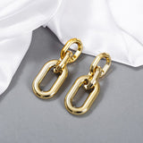 New Classic Gold color Smooth Metal Hoop Earrings For Woman Fashion Korean Jewelry Temperament Girl's Daily Wear Earrings