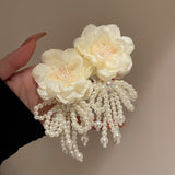 Maytrends Fashion Beaded Crystal Flower Tassel Earrings Exaggerated New Trendy Earrings Women