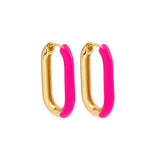 Maytrends Multicolor Love Heart Enamel Hoop Earrings for Women Fashion Geometric Circle Huggies Safety Pin Piercing Earring Party Jewelry