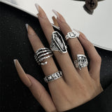 Maytrends Gothic Skeleton Unisex Ring Set Punk Grunge Butterfly Frog Woman Man Jewelry Hip Hop Party Street Ring Accessories New Gift