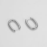 Maytrends Trendy Simple Silver Color Hoop Earrings For Women Girl Circle Round Minimalist Earrings Party NEW C-shape Jewelry Gifts