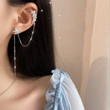 New Korea Sweet Cute Flower Crystal Temperament Geometric Shiny Zircon Earrings Statement Earrings for Women Girl Pendientes