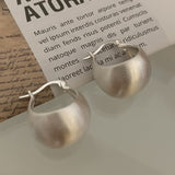 Maytrends Minimalist Silver Color Earrings for Women New Fashion Simple Scrub Geometric Handmade Party Jewelry Prevent Allergy