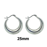 Maytrends Punk Stainless Steel Hollow Metal Round Chunky Hoop Earrings for Women Lightweight Thick Hoops Minimalist Jewelry Gift