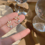 Fashion Flower Butterfly Earrings Women Temperament Sweet Personality Design Sense Earring Party Jewelry Gift