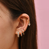 Maytrends Gold Color CZ Zircon Earrings for Women 5 Pair Geometric Small Hoop Earrings Set Huggie Jewelry Wedding Bijoux Brincos