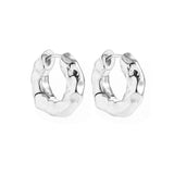 Maytrends Stainless Steel Big Circle Hoop Earrings for Women Creative Silver Plated Thread Twisted Ear Buckle Huggies Statement Jewelry