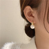New Korean Big Simulated Pearl Ball Classic Temperament Stud Earrings For Women Fashion Jewelry Gift Pendientes Party