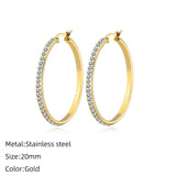 Maytrends Classic Stainless Steel Ear Buckle for Women Trendy Gold Color Small Large Circle Hoop Earrings Punk Hip Hop Jewelry Accessories