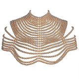 Maytrends Sexy Pearl Body Chain For Women Necklaces Shawl Female Punk Style Beaded Collar Shoulder Sweater  Long Chain Bridal Body Jewelry