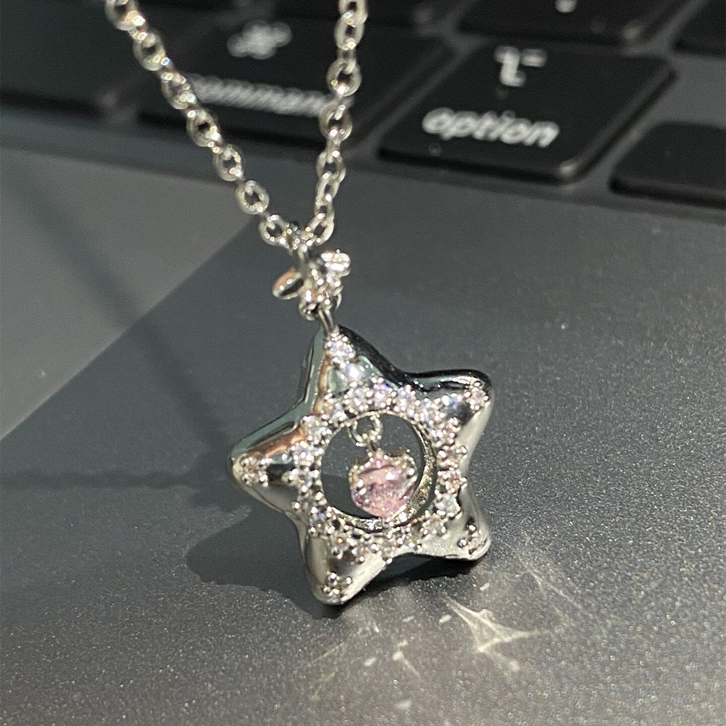 New Wishing Star Necklace Female Student Star Pentagon Pendant Necklace Birthday Party Valentine's Day Jewelry Gift Accessories