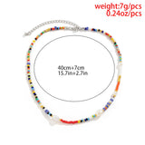 Maytrends New Korean Fashion Colorful Cute Seed Beads Chain Choker Necklace For Women Baroque Simulated Pearls Beaded Collar Boho Jewelry