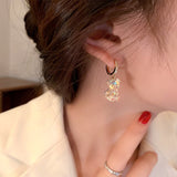 Cute Acrylic Candy Gummy Bear Dangle Earrings for Women Rainbow Bear CZ Hoop Earrings Korean Fashion Sweet Girl Jewelry