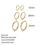 Maytrends Classic Stainless Steel Ear Buckle for Women Trendy Gold Color Small Large Circle Hoop Earrings Punk Hip Hop Jewelry Accessories