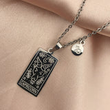 Maytrends Vintage Stainless Steel Square Pendant Horoscope 12 Constellations Necklace Female Male Zodiac Sign Collar Necklace