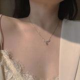 Maytrends Kpop Fairy Zircon Wings Heart Crystal Pendant Necklace For Women Heart Clavicle Chain Choker Fashion Jewelry Gifts
