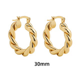 Maytrends New Trendy Geometric Twisted Thick Hoop Earrings Fashion Gold Color Big Round Circle Earrings for Women Punk Hiphop Jewelry Gift