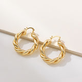 Maytrends Fashion Statement Twisted Hoop Earrings for Women Retro Gold Color Big Circle Geometric Round Earring Simple Jewelry Accessories