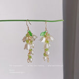 Sweet Temperament Small Fresh White Lily Of The Valley Flower Earrings Elegant And Gentle Earrings