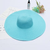 Maytrends Women 15cm Wide Brim Sun Hat Summer Travel Floppy Straw Hat Female Outdoor Vacation Roll Up UPF50+ Oversized Foldable Beach Hat