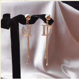Advanced Exquisite Long Ultra-glitter Diamond Tassel Earrings For Women Korean Fashion Earring Daily Birthday Party Jewelry Gift
