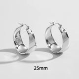 Maytrends Stainless Steel Big Circle Hoop Earrings for Women Creative Silver Plated Thread Twisted Ear Buckle Huggies Statement Jewelry