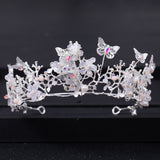 Maytrends Bridal Crown Baroque Pearl Rhinestone Crown And Tiara Butterfly Hairband Wedding Hair Accessories Princess Crown Bride Tiaras