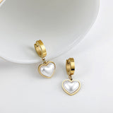 Maytrends Elegant Imitation Pearl Love Heart Hoop Earrings for Women Gold Color Stainless Steel Ear Buckle Huggie Earring Fashion Jewelry