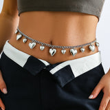 Maytrends Punk Irregular Heart Shaped Pendant Waist Chain Women Trend Hip Hop Heavy Metal Chain Belly Body Sexy Aesthetic Jewelry