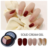 Maytrends 3Colors Solid Nail Gel Full Coverage Canned Gel Soak Off UV LED Painting Gel DIY Creamy Texture Nail Gel Polish Nail Art