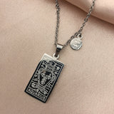 Maytrends Vintage Stainless Steel Square Pendant Horoscope 12 Constellations Necklace Female Male Zodiac Sign Collar Necklace