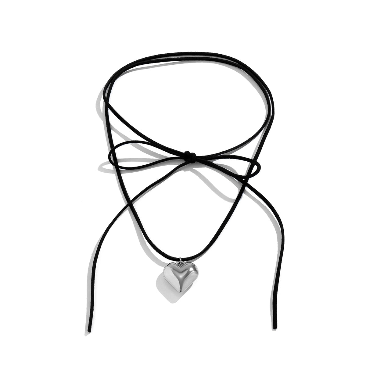 Maytrends Exaggerated CCB Big Heart Pendant Choker Necklace Gothic Black Velvet Necklace For Women Sexy Party Jewelry Gift
