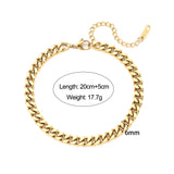 Maytrends Miniamlist Men Bracelet Gold Jewelry Street Style Stainless Steel 316L 18k Gold Plated Cuban Chain Bracelets For Women