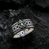 Maytrends Unique Design Notch Set Crushed Zircon Rings for Men Creative Fashion Rings Jewelry Gifts