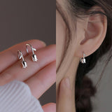 Silver Color Geometric Heart-shaped Earrings for Women Girls Fashion Hollow Heart Hoop Earrings INS Jewelry Accessories