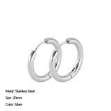 Maytrends Classic Stainless Steel Ear Buckle for Women Trendy Gold Color Small Large Circle Hoop Earrings Punk Hip Hop Jewelry Accessories