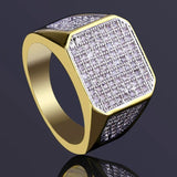 Maytrends New Metal Glossy Rings for Men Geometric Width Signet Square Finger Punk Style Fashion Ring Jewelry Accessories