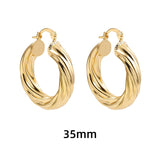 Maytrends New Trendy Geometric Twisted Thick Hoop Earrings Fashion Gold Color Big Round Circle Earrings for Women Punk Hiphop Jewelry Gift