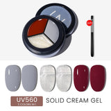 Maytrends 3Colors Solid Nail Gel Full Coverage Canned Gel Soak Off UV LED Painting Gel DIY Creamy Texture Nail Gel Polish Nail Art