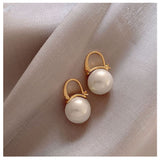 Trendy Asymmetric Natural Freshwater Pearl Earrings New Trend Double Circle Dangle Earrings French Unusual Drop Earrings