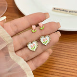 Pink Sweet Tulip Female Earrings Set Exquisite Love Girl Earrings Birthday Party Jewelry Gift Accessories