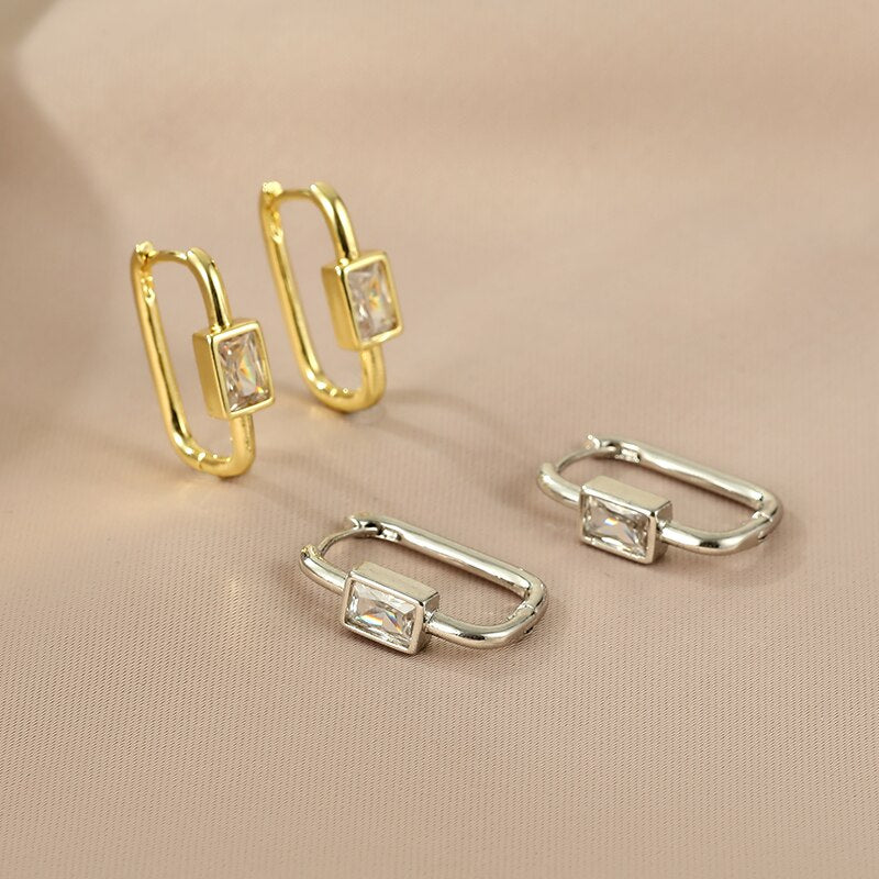 Trend Gold Hoop Earrings For Women Luxury Fine Small Silver Color Huggie Earring Designer Origin Minimalism Fashion Jewelry