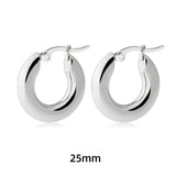 Maytrends Stainless Steel Big Circle Hoop Earrings for Women Creative Silver Plated Thread Twisted Ear Buckle Huggies Statement Jewelry